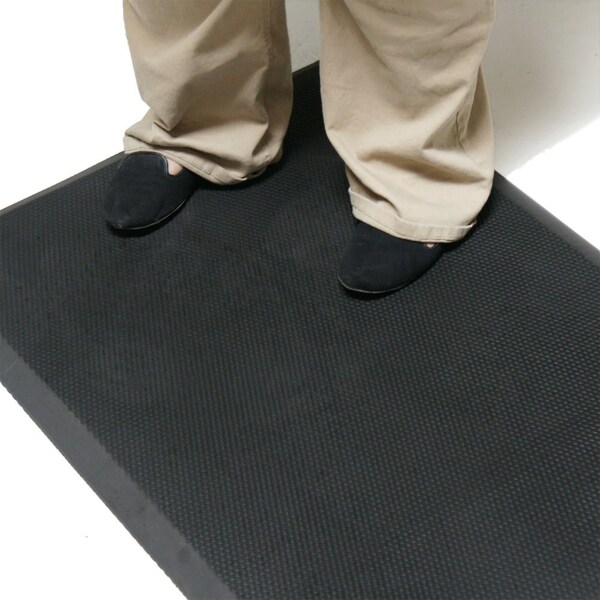 Rubber-Cal Antifatigue Mat, 3 ft. L x 2 ft. W, 3/4 in Thickness, Rubber, Black - 03-231-100-BK-23