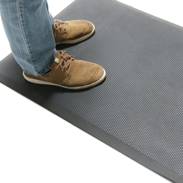 Rubber-Cal Antifatigue Mat, 3 ft. L x 2 ft. W, 3/4 in Thickness, Rubber, Black - 03-231-100-BK-23