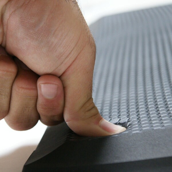 Rubber-Cal Antifatigue Mat, 3 ft. L x 2 ft. W, 3/4 in Thickness, Rubber, Black - 03-231-100-BK-23
