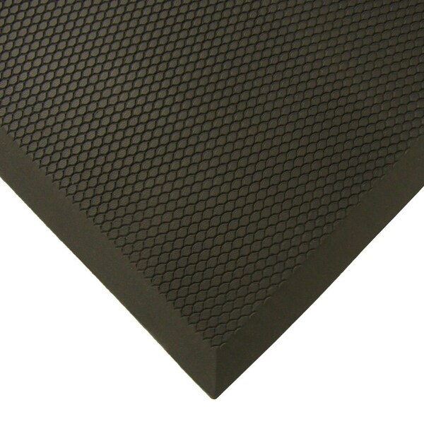 Rubber-Cal Antifatigue Mat, 3 ft. L x 2 ft. W, 3/4 in Thickness, Rubber, Black - 03-231-100-BK-23