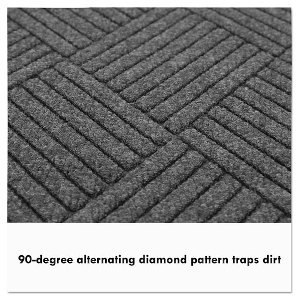 Guardian Floor Protection Floor Mat, 0.25" Thick, Charcoal, 96 in W x 36 in L - EGDDF030804