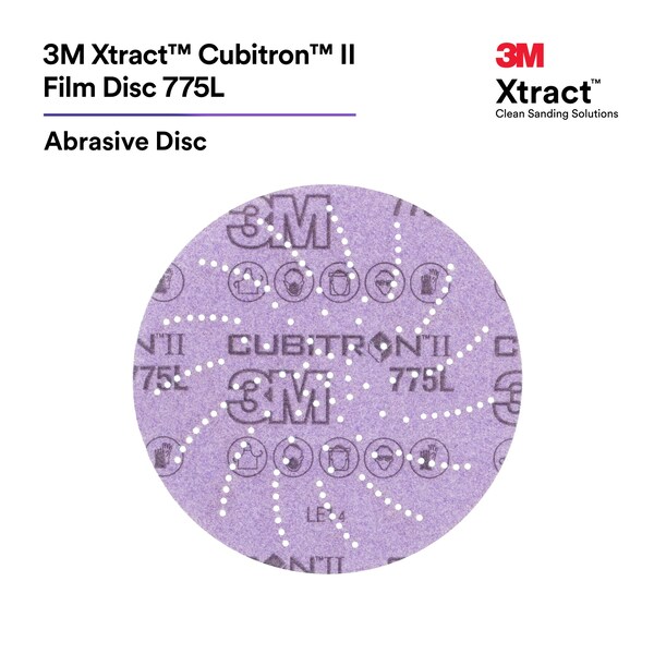 Xtract 3M Cubitron II Film Disc, 320+, 3 in, Die 300DS, 50/Carton, 250PK - 775L