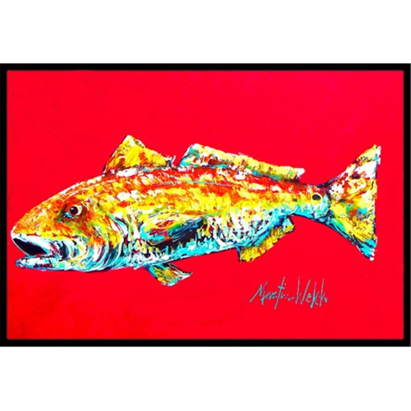 Carolines Treasures 24 x 36 in. Fish - Red Fish Alphonzo Indoor Or Outdoor Doormat - MW1084JMAT