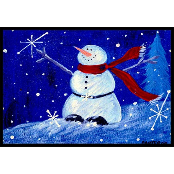 Carolines Treasures Happy Holidays Snowman Indoor & Outdoor Mat, 18 x 27 in. - CA77908