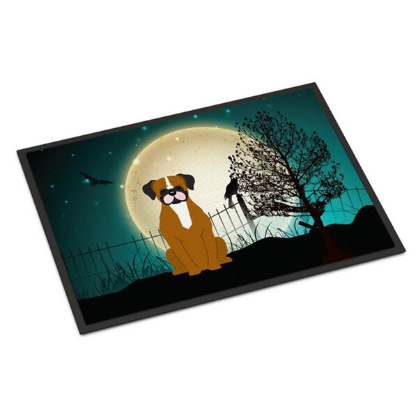 Micasa Halloween Scary Flashy Fawn Boxer Indoor or Outdoor Mat24 x 0.25 x 36 in. - MI717284