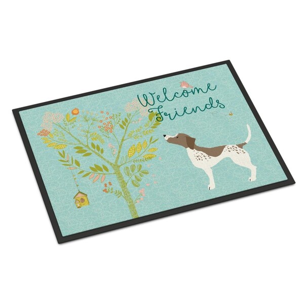 Carolines Treasures Welcome Friends Gun Dog Indoor or Outdoor Mat, 18 x 27 in. - BB7593MAT