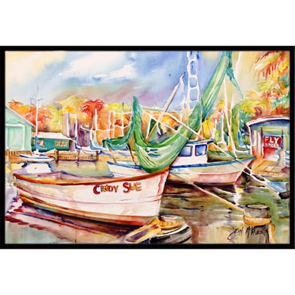 Carolines Treasures Sailboat Cindy Sue Indoor and Outdoor Mat- 24 x 36 in. - JMK1041JMAT