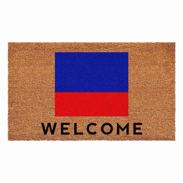 Calloway Mills Personalized Door Mat, Blue, Red, Black, Natural, 30 in W x 48 in L - 108123048E