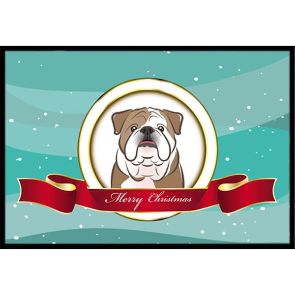 Carolines Treasures English Bulldog Merry Christmas Indoor and Outdoor Mat- 24 x 36 in. - BB1529JMAT