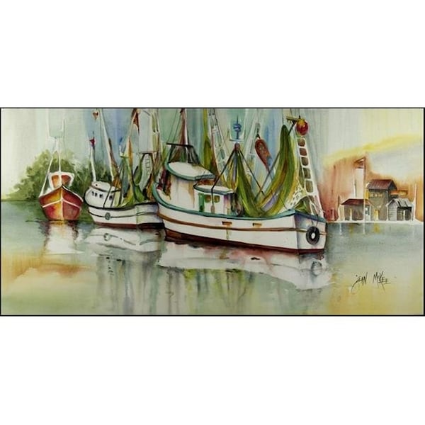 Carolines Treasures Carolines Treasures JMK1321HRM2858 Shrimp Boats Ocean Springs Shrimper Indoor & Outdoor Runner Mat; 28 x 58 in. - JMK1321HRM2858