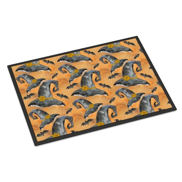 Carolines Treasures Watecolor Halloween Witches Hat Indoor or Outdoor Mat, 18 x 27 in. - BB7523MAT