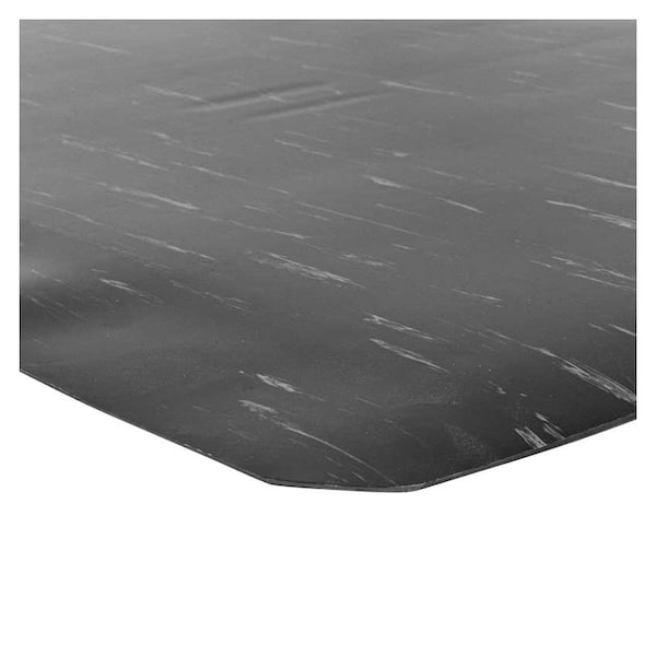 Notrax Antifatigue Mat, 3 ft L x 2 ft W, 1/2 in Thickness, Vinyl, Marble, Black/White - 470S2436BL