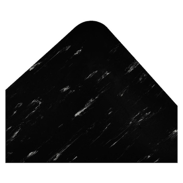 Notrax Antifatigue Mat, 3 ft L x 2 ft W, 1/2 in Thickness, Vinyl, Marble, Black/White - 470S2436BL