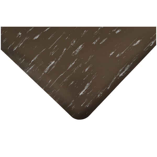 Notrax Antifatigue Mat, 3 ft L x 2 ft W, 1/2 in Thickness, Vinyl, Marble, Black/White - 470S2436BL