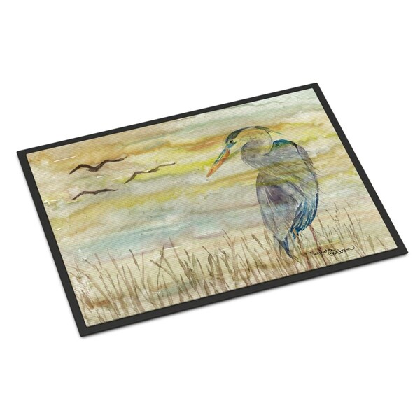 Carolines Treasures 18 x 27 in. Blue Heron Yellow Sky Indoor or Outdoor Mat - SC2020MAT