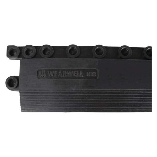 Wearwell Antifatigue Mat, 36 in L x 3 in W, 5/8" Thickness, Nitrile Rubber, Black - 578.EDGINGFNBRBK