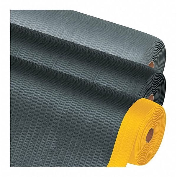 Partners Brand Antifatigue Mat, 12 ft. L x 3 ft. W, 3/8" Thickness, Black/Yellow - MAT116BY