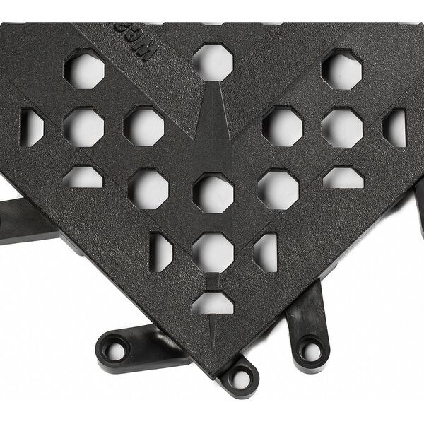 Wearwell Interlocking Drainage Mat Tile, Vinyl, 12 in W x 12 in L, 5/8 in Thick, 20 PK - 540