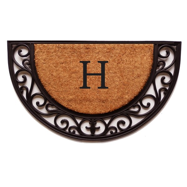 Calloway Mills Monogram Door Mat, Black, Natural, 18 in W x 30 in L - 100141830H