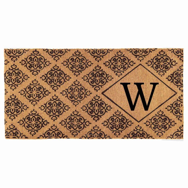 Calloway Mills Monogram Door Mat, Black, Natural, 36 in W x 72 in L - 103333672W