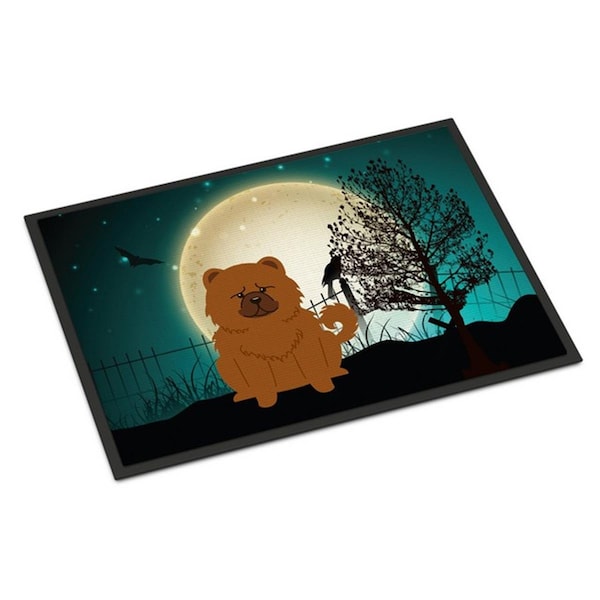 Micasa Halloween Scary Chow Chow Red Indoor or Outdoor Mat18 x 0.25 x 27 in. - MI228033