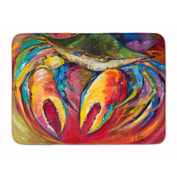 Carolines Treasures Blue Crab Stars Machine Washable Memory Foam Mat - JMK1106RUG