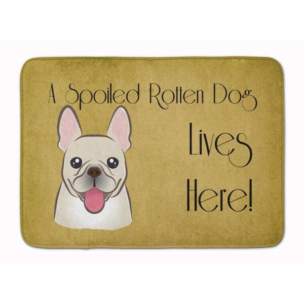 Carolines Treasures French Bulldog Spoiled Dog Lives Here Machine Washable Memory Foam Mat - BB1486RUG