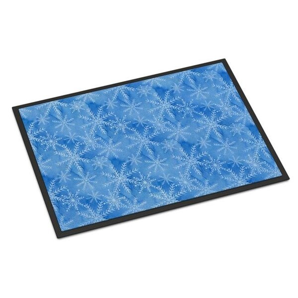 Carolines Treasures Carolines Treasures BB7576MAT Watercolor Dark Blue Winter Snowflakes Indoor or Outdoor Mat; 18 x 27 in. - BB7576MAT