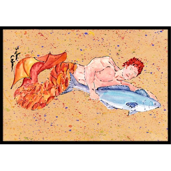 Carolines Treasures Merman Indoor Or Outdoor Mat - 18 x 27 in. - 8346-MAT