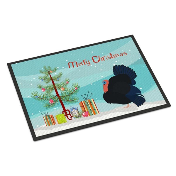 Carolines Treasures Norfolk Black Turkey Christmas Indoor or Outdoor Mat - 24 x 36 in. - BB9352JMAT
