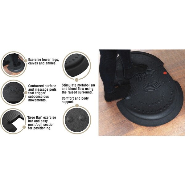 Floortex Antifatigue Mat, 3 ft L x 26 in W, 2 in Thickness, Black - FLRFCA5XBK2535