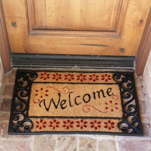 Rubber-Cal "Welcome Home" Coir Rubber Doormat, 18 by 30-Inch - 10-102-502