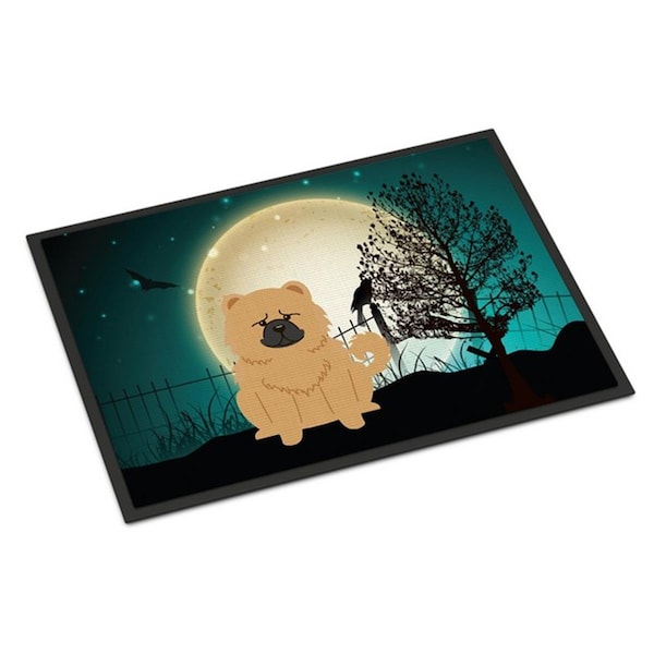 Micasa Halloween Scary Chow Chow Cream Indoor or Outdoor Mat18 x 0.25 x 27 in. - MI626534