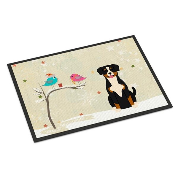Jensendistributionservices Christmas Presents Between Friends Entlebucher Indoor or Outdoor Mat, 18 x 0.25 x 27 in. - MI2549646