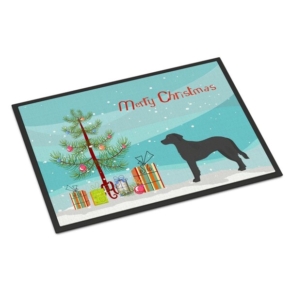 Carolines Treasures 24 x 36 in. Black Goldador Christmas Tree Indoor or Outdoor Mat - CK3837JMAT