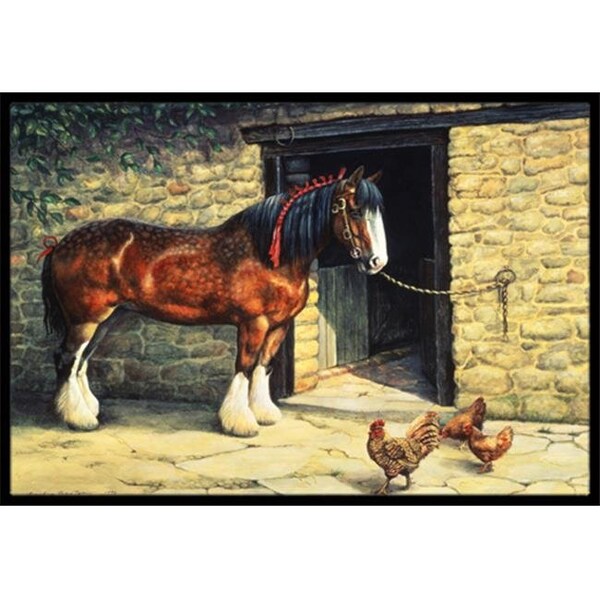 Carolines Treasures Carolines Treasures BDBA0087MAT Horse & Chickens by Daphne Baxter Indoor or Outdoor Mat; 18 x 27 - BDBA0087MAT