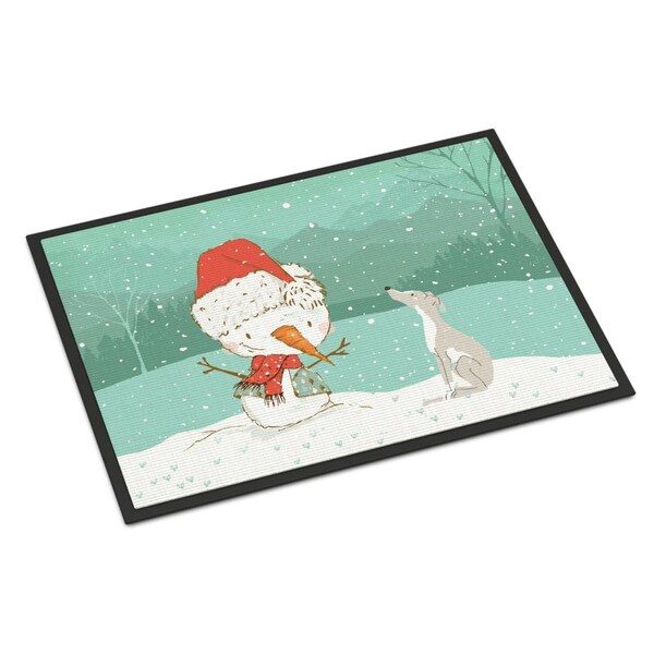 Carolines Treasures 24 x 36 in. Italian Greyhound Snowman Christmas Indoor or Outdoor Mat - CK2089JMAT