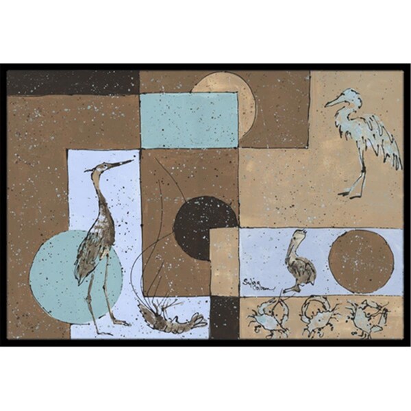 Carolines Treasures Blue Heron Indoor Or Outdoor Mat - 18 x 27 in. - 8103-MAT
