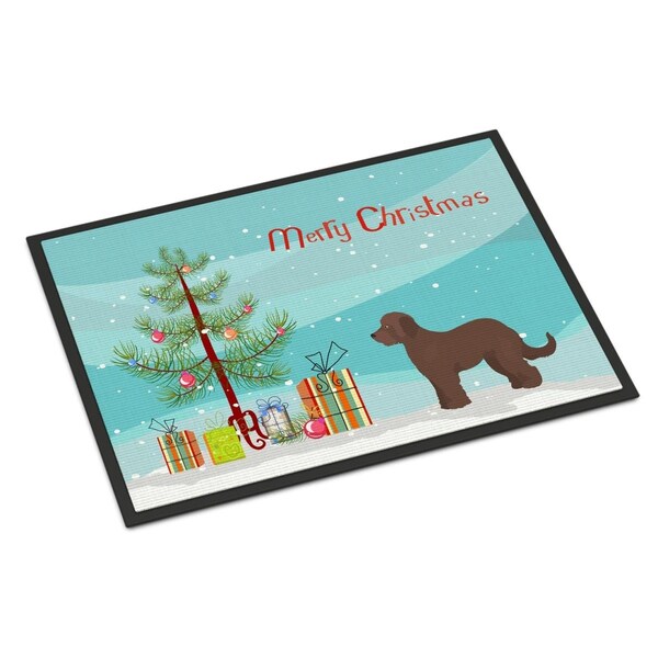 Carolines Treasures 18 x 27 in. Brown Goldendoodle Christmas Tree Indoor or Outdoor Mat - CK3838MAT