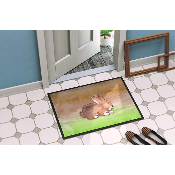 Carolines Treasures 24 x 36 in. Rabbit Watercolor Indoor or Outdoor Mat - BB7410JMAT