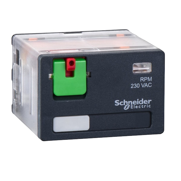 Relevador de conexión de enchufe de Schneider Electric, 15 A, 4 CO, 230 V A, 230V AC Bobina de Voltaje, 4 C/O - RPM41P7