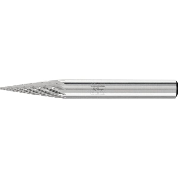 Pferd Carbide Bur - Cone (Pointed), DIA Cut - 1/4" x 3/4" x 1/4" Shank - SM-2 - 25213