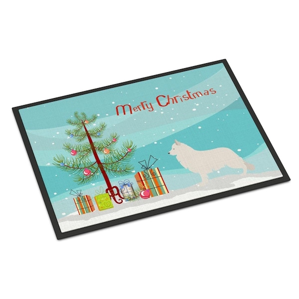 Carolines Treasures Berger Blanc Suisse Christmas Indoor or Outdoor Mat, 24 x 36 in. - BB8454JMAT