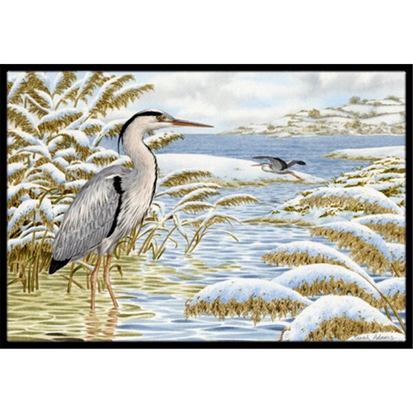 Carolines Treasures Blue Heron by the Water Indoor or Outdoor Mat- 24 x 36 - ASA2191JMAT