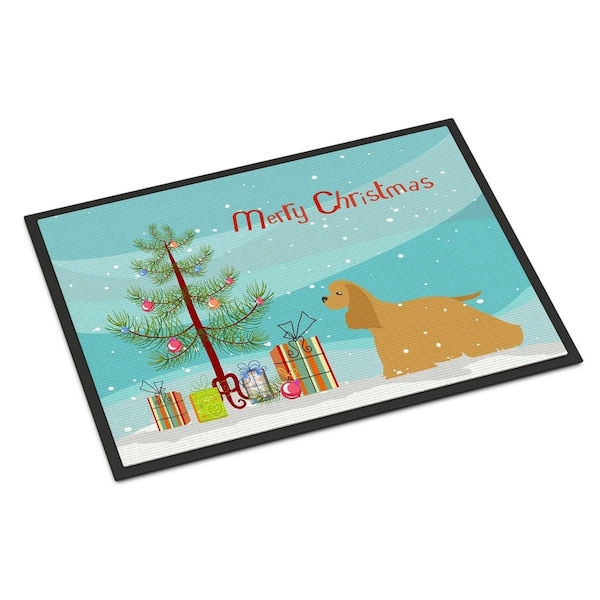 Carolines Treasures Cocker Spaniel Merry Christmas Tree Indoor or Outdoor Mat 18x27 - BB2904MAT