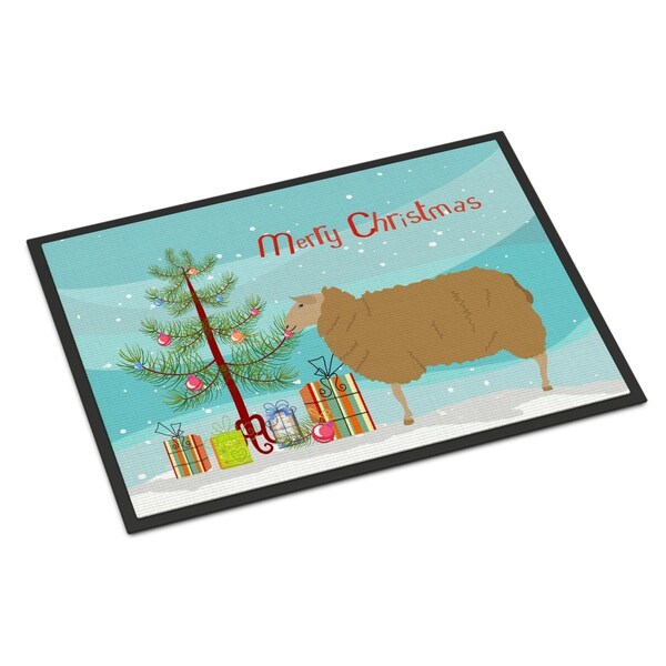 Carolines Treasures East Friesian Sheep Christmas Indoor or Outdoor Mat - 24 x 36 in. - BB9344JMAT