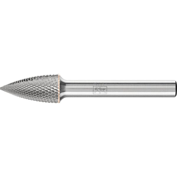 Pferd Carbide Bur - Tree Shape Pointed, MICRO Cut - 3/8" x 3/4" x 1/4" Shank - SG-3 - 27548