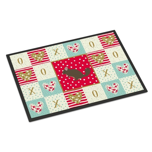 Carolines Treasures 18 x 27 in. Chinchilla Love Indoor or Outdoor Mat - CK5302MAT