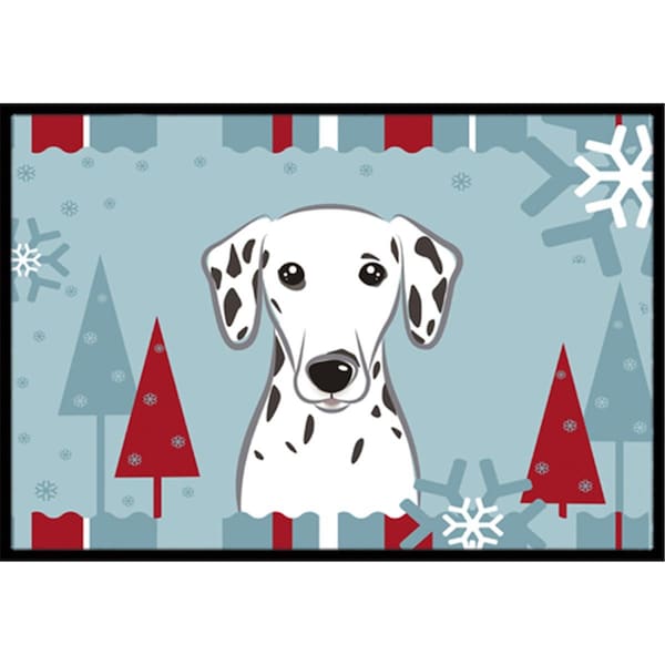 Carolines Treasures Winter Holiday Dalmatian Indoor and Outdoor Mat- 18 x 27 in. - BB1706MAT
