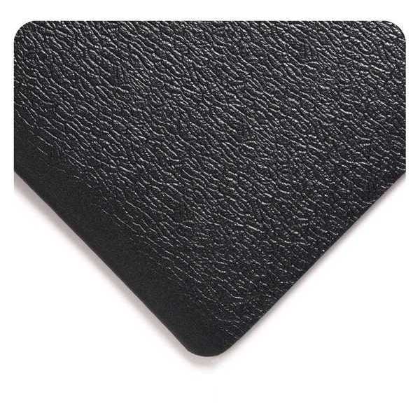 Wearwell Antifatigue Mat, 5 ft. L x 3 ft. W, 5/8" Thickness, Pebble, Black - 444.58X3X5BK